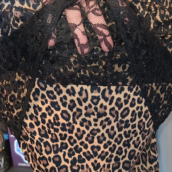 90's Rampage Lace Over Animal Print Dress - Picture 5 of 5